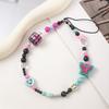 Beaded Cartoon Heart Pendant Anti-Drop Mobile Phone Wrist Strap