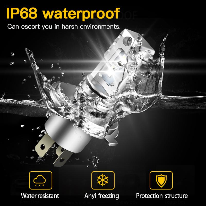 1Pcs H4 LED 9003 HS1 P43T LED Motorcycle Headlight H4 Hi/low Bulb Motor Headlamp for BMW Yamaha Ktm Exc Harley Touring Suzuki