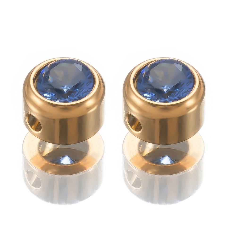 10pcs Stainless Steel Glass Charms Jewelry Making 6mm Colorful Glass Bead Pendants with Hole for DIY Necklace Bracelet Earrings