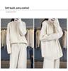 2026 Autumn/Winter Women's Pure Wool Hooded Knitwear & High Waist Wide-Leg Pants Set