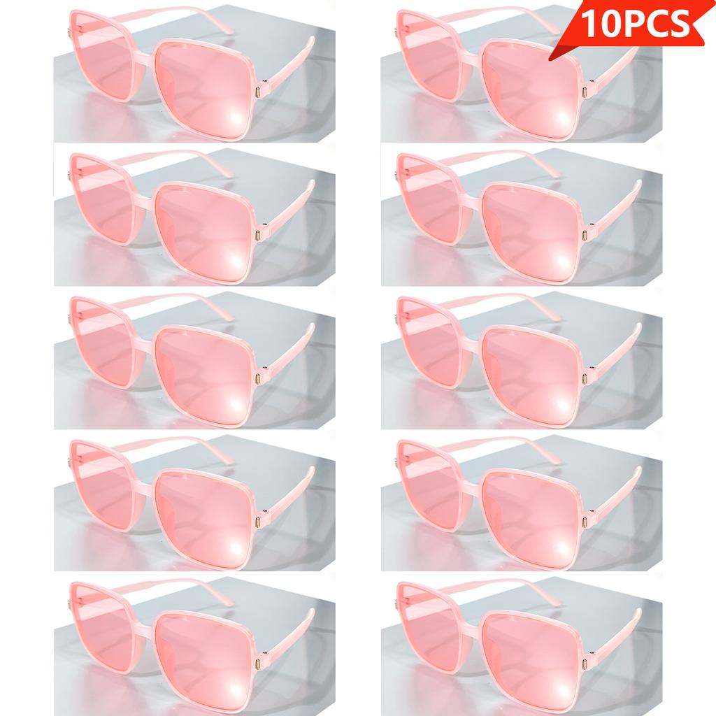 10pcs Fashionable Vintage Retro Oversized Frame Square Eyeglasses for Women Men Stylish Unisex Glasses for Everyday and All Kinds of Occasions