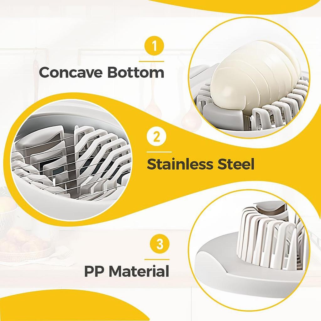 Egg Cutting Tool  For Hard Boiled Eggs, Multipurpose Egg Cutter Food Dicer With Stainless Steel Wire