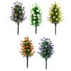 Artificial Flower with Ground Spike Outdoor Faux Wildflower Bushes UV Resistant Fake Topiary Bouquet for Home Garden Yard Patio