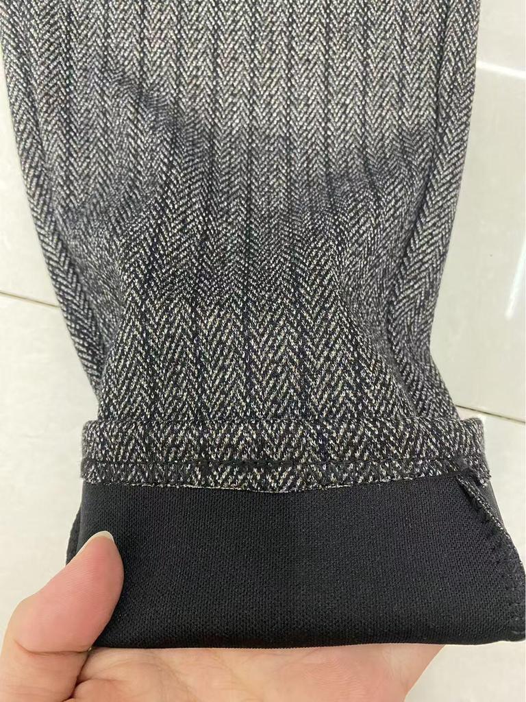 High Waist Plaid Cashmere Wool Trousers for Middle-Aged & Elderly - Slimming, Warm, and Stylish