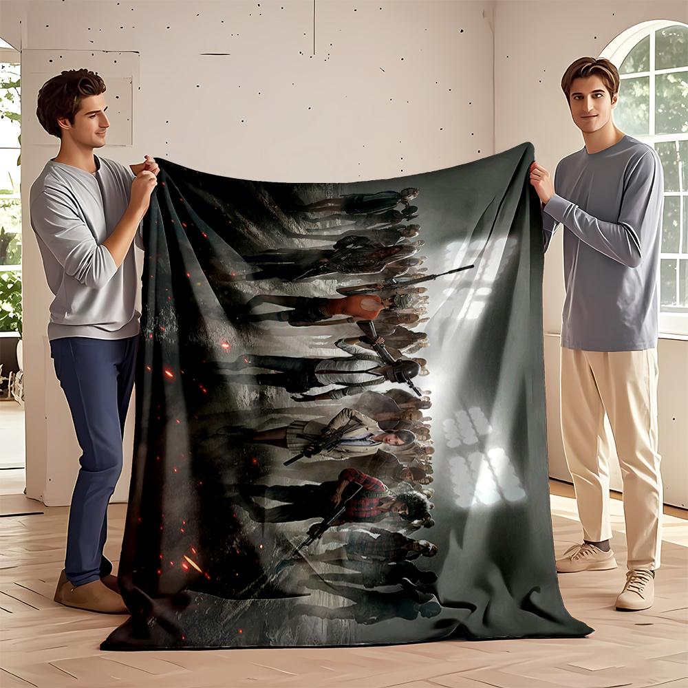 Battle Royale Heroes in Action Scene Blanket Flannel blanket for bedroom, living room, sofa, and nap sofas.