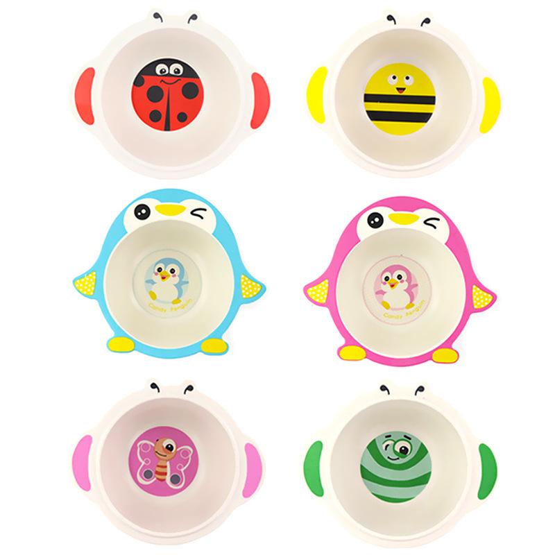 Eco-Friendly Bamboo Fiber Children's Bowl - Cartoon Design for Meals & Snacks