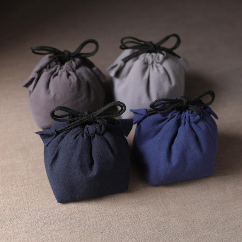 Vintage Storage Bag Portable Travel Tea Set Storage Bag Tea Pots Teacup Drawstring Cloth Bags Kung Fu Tea Ceremony Accessories