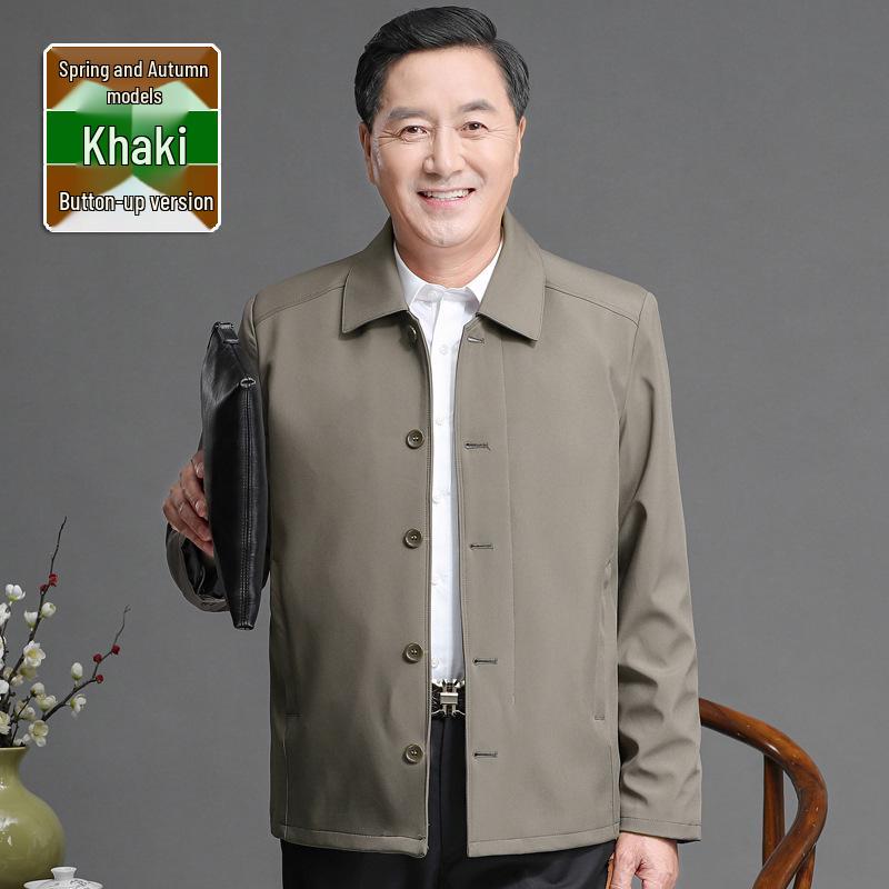 Middle-Aged and Elderly Men's Spring and Autumn Jacket – Ideal for 70-80-Year-Old Grandpa.