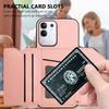 For Vivo T4x 5G/vivo Y300t 5G/vivo iQOO Z10x 5G/vivo Y29 4G Case Card Holder Kickstand Skin-Touch Phone Cover with Wrist Strap