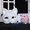 DIY White Peking Opera Fox Mask: Blank Paper Pulp for Kids To Paint