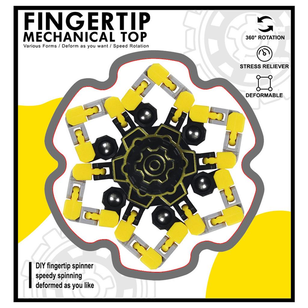 VBK - Spinners Sensory - Toy With DIY Transformable Chain Mechanical Robot Toys Glow In The Dark Spinning Top Stress Relief Toy For Kids Teens