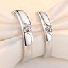 2pcs Couple 925 Sterling Silver Rings Sparkly Zircon for Women and Men Superior Luxury Wedding Jewelry Anniversary Gift
