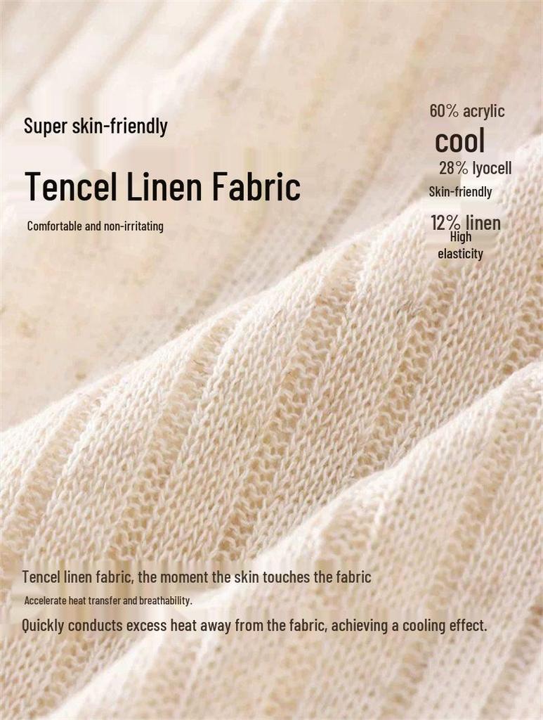 Women's French Sleeveless Knit Camisole - Open-Back Linen Tank Top for Summer