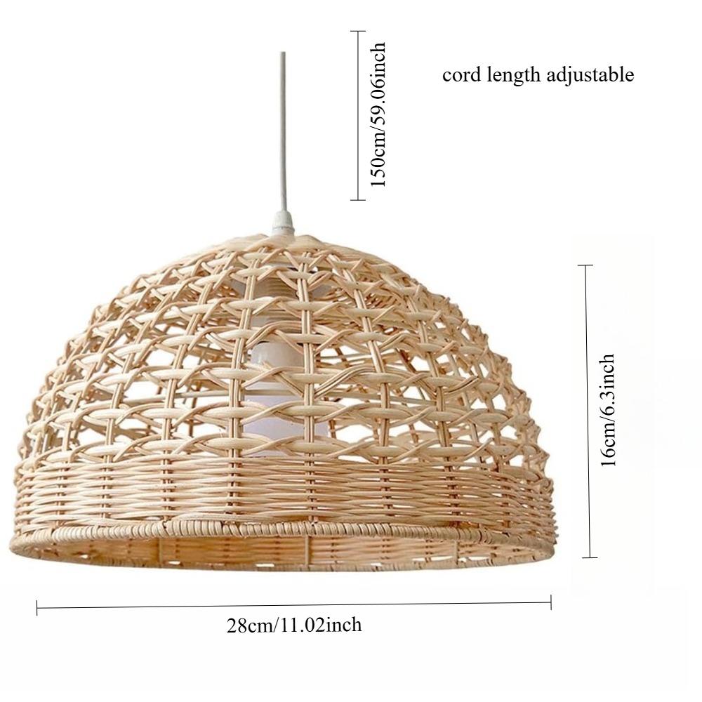Rattan Chandelier Lampshade Natural Weaved Wicker Pendant Light for Home Restaurant Decor Rattan Hand-Woven Bamboo Lampshade