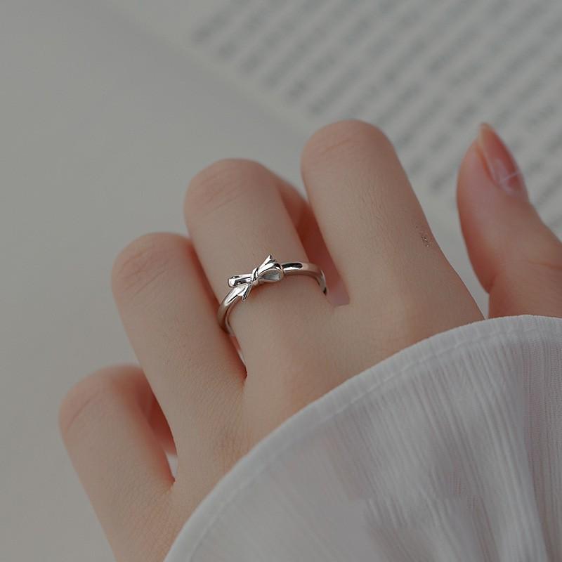 Adjustable Open Ring Women Vintage Butterfly Knot Minimalist Boho Chic Plated Statement Jewelry