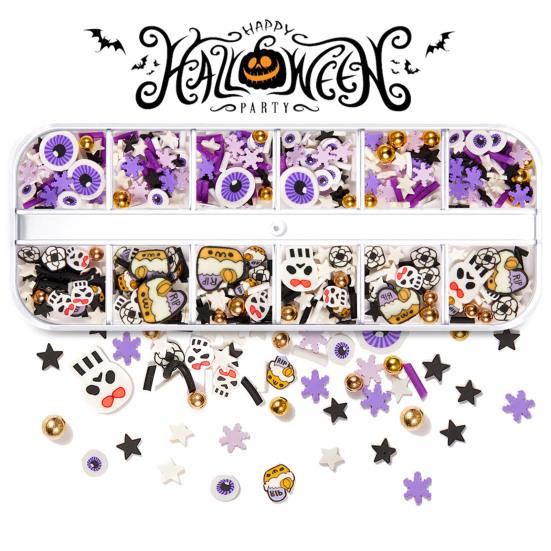 1 Box Nail Sequins Ultra-Thin Bright Color Shiny Visual Effect Enhance Atmosphere Soft Clay Halloween Themed Manicure Ornament Nail Sequins
