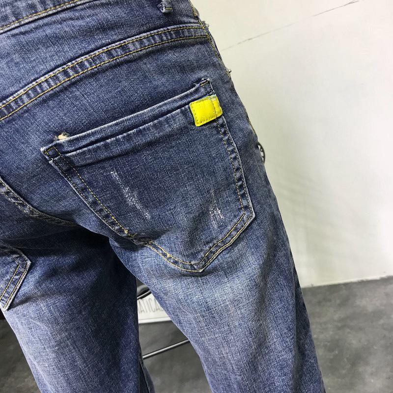 Men's Slim Fit Skinny Jeans: Trendy Autumn Elastic Long Pants
