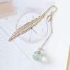 Bookmark Feather Dried Flower Gypsophila Specimen Metal Bookmarks Stationery Gift