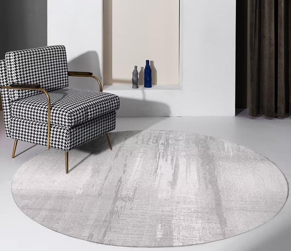 Nordic Round Printed Carpet Abstract Art Large Rugs for Living Room 200cm Coffee Table Rug Room Decor Bedroom Non-slip Chair Mat