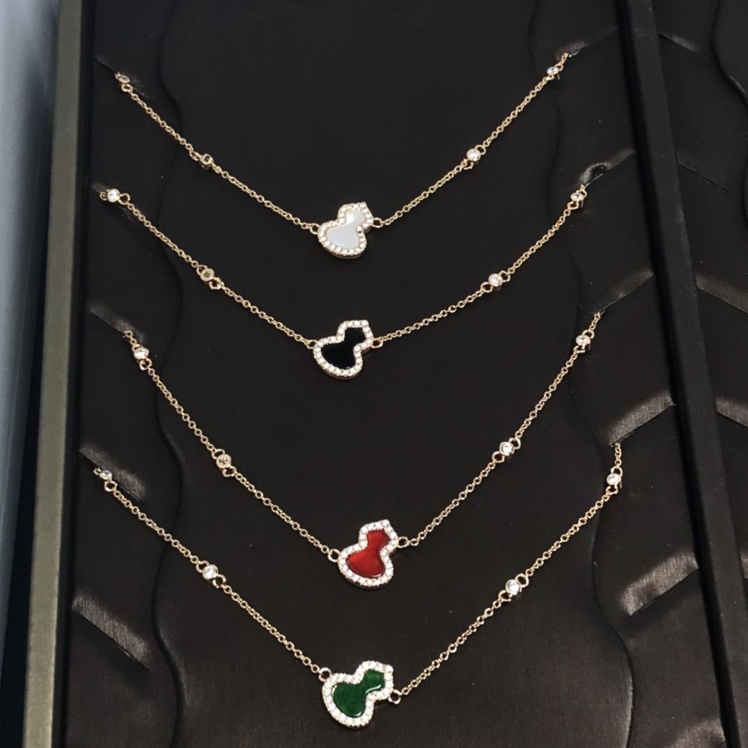 

Kirin White Shell Agate Gourd Bracelet Rose Gold Diamond Full Diamond Jewelry V Gold зелений