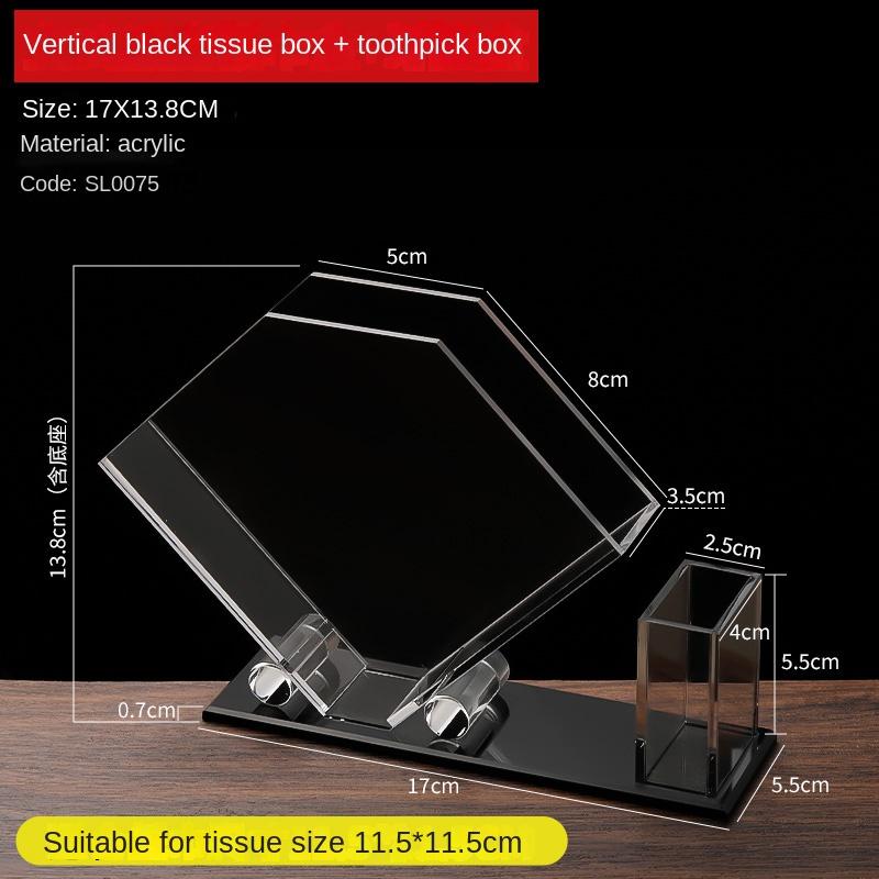 Acrylic Desktop Vertical Paper Towel Holder Restaurant Square Paper Towel Holder Household Transparent Tissue Holder