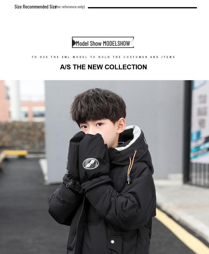 Boys' Winter Mid-Length Cotton Coat 2024 - Thick, Trendy Down Jacket for Kids
