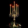 European Retro Five-Head Metal Candle Holder for Weddings and Restaurants
