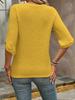 Women's Waffle Knit Three-Quarter Sleeve Pullover - 2025 Autumn/Winter European American Fashion