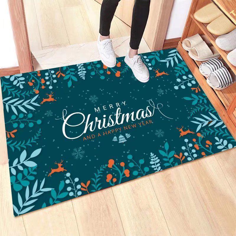 Christmas Door Carpet Floor Mat Halloween Living Room Coffee Table Mat Bathroom Thickened Non-slip Floor Mat