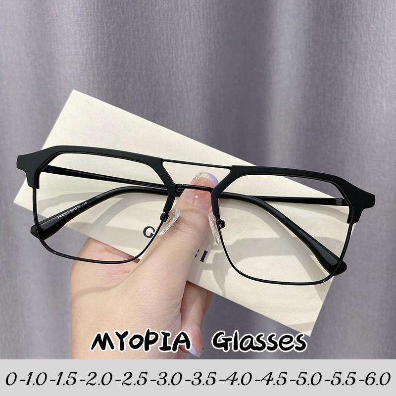 

Модные новые стильные очки для близорукости с двойным лучом для мужчин и женщин, роскошные квадратные очки с защитой от синего света, модные прозрачные очки по рецепту