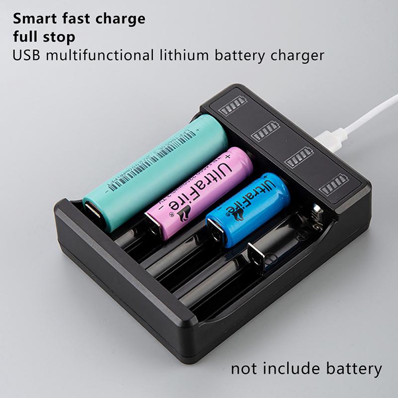 18650/14500 Fast Charger With Type Cable 4.2V Lithium Battery 4 Slot Strong Light Flashlight Intelligent Charger