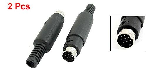 uxcell DIN Audio Adapter DIN8 Pin Black Plug Socket Audio
