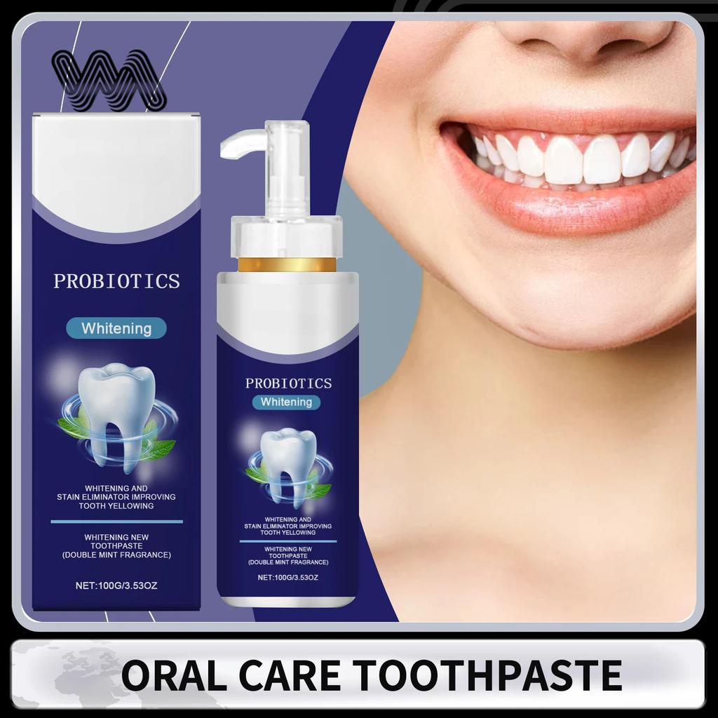Probiotic Toothpaste Whitening Reduce Teeth Stains Improve Tooth Yellowing Double Mint Fragrance Refreshing Breath Toothpaste