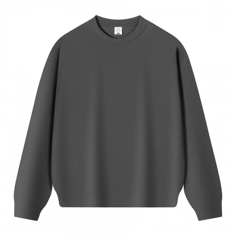 Mens Heavyweight 350g Cotton Oversized Drop Shoulder Crewneck Sweatshirt Casual Loose Fit Basic Tee