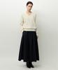 Leopeusaideuhwaiteulabel Wool Flared Skirt Dark Navy