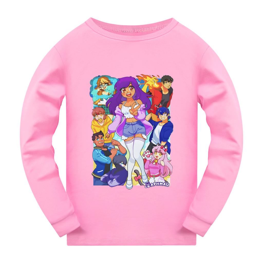 5370 Kids Girls APHMAU Printed Casual Long Sleeves T-Shirt