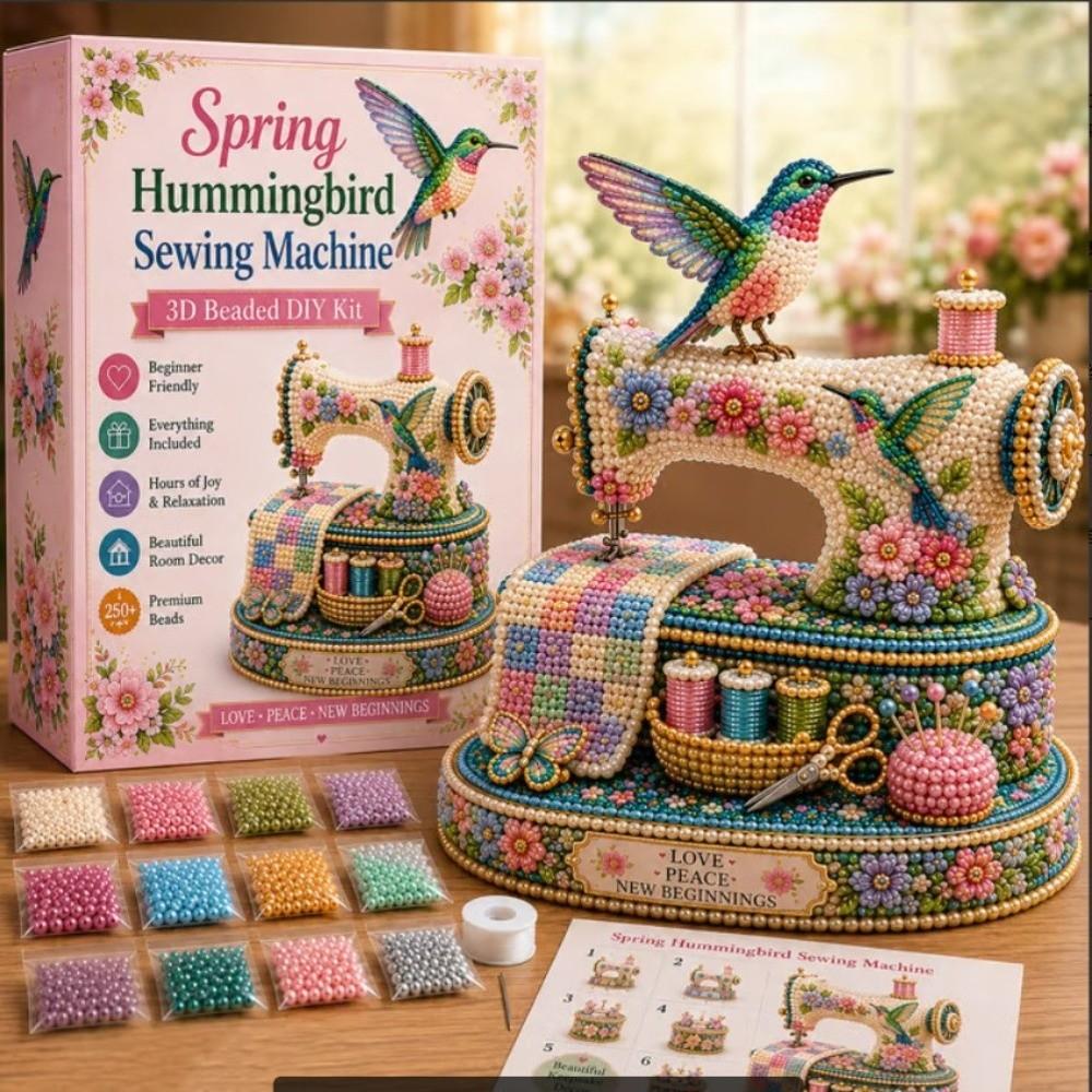 3D Beaded Beaded DIY Kit Spring Hummingbird Design Collector Edition Keepsake for Adults