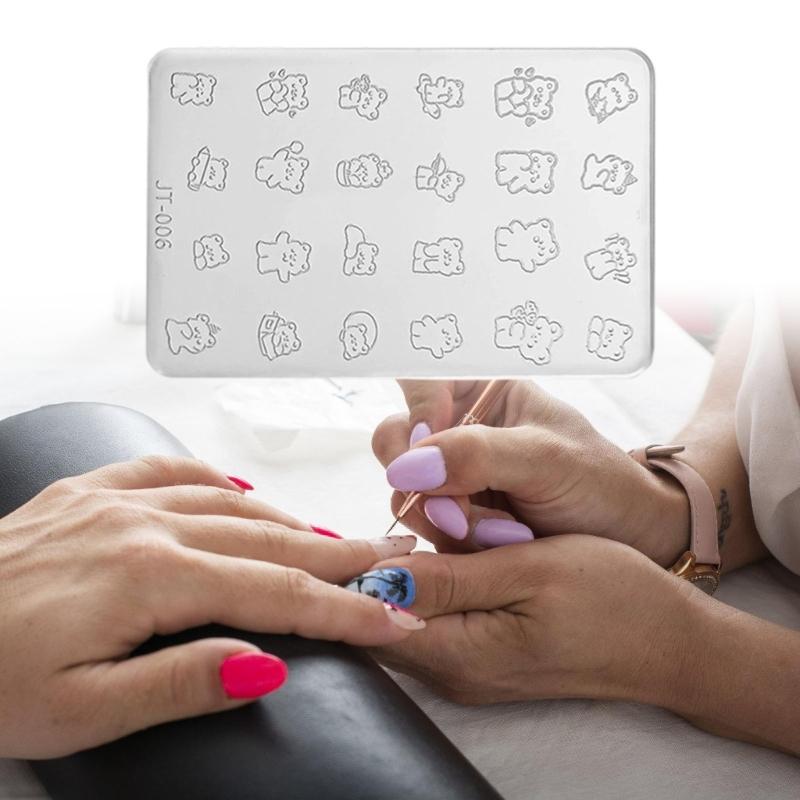 Food Grade Silicone Nail Art Mold With Floral 3D Embossed Design Nail Stamp For Easy DIY Beautiful Creation