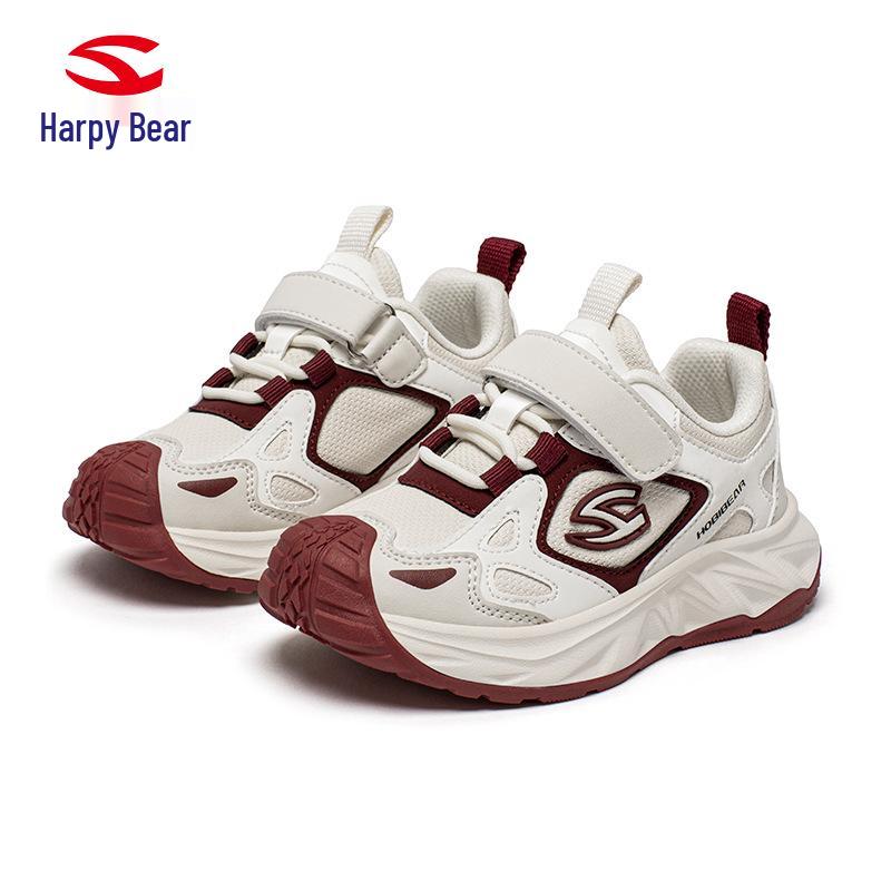 Hapi Bear Leather Kids' Sneakers: Comfortable, Casual Shoes for Boys & Girls, Ideal for Spring and Autumn.