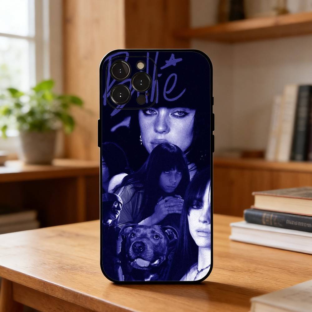Lovely B-Billie Eilish Singer Phone Case For iPhone17,16,15,14,13,12,Plus,Pro Max, 5G Others Soft Black Cover