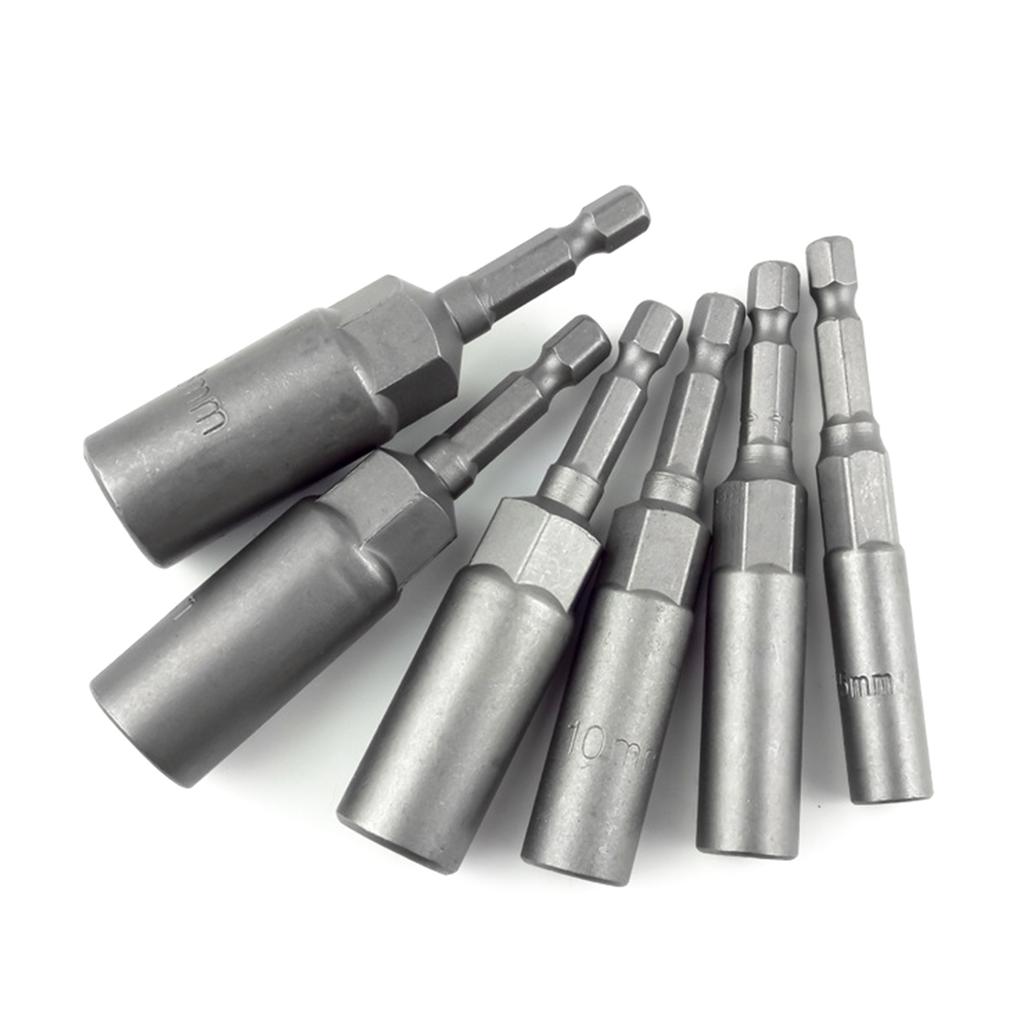 Jeu d'embouts magnétiques à douille hexagonale de tailles multiples 5,5-19 mm pour perceuse électrique et tournevis pneumatique