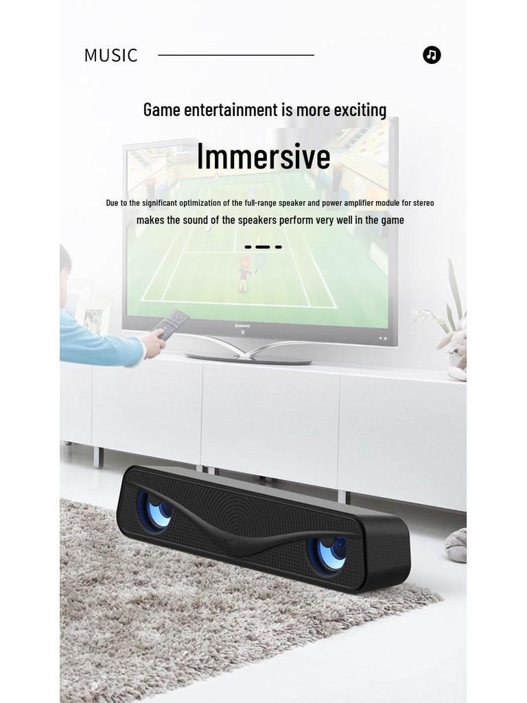 High-Quality Desktop and Notebook Wired Speakers with Subwoofer and Colorful Lighting