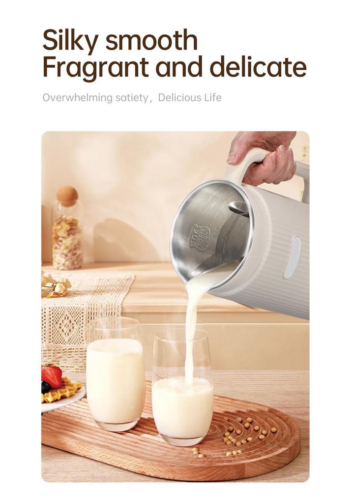 Mini-Sojamilchbereiter mit Doppelspannung - Automatische Wandbrechmaschine für 3-4 Portionen, kein Filter erforderlich.