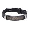 Black Stainless Steel Bible Verse Bracelet Silicone Material Inspirational Bracelet  Daily Wear