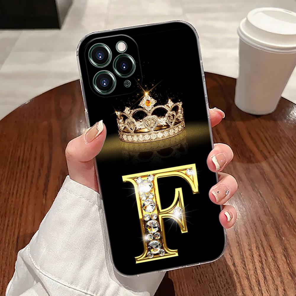 Прозрачный чехол с буквами G F V H D P C B для Apple iPhone 17 16 15 14 13 12 11 Pro Max 16Plus 16E 17Air 17Pro iPhone 16Pro Max brown