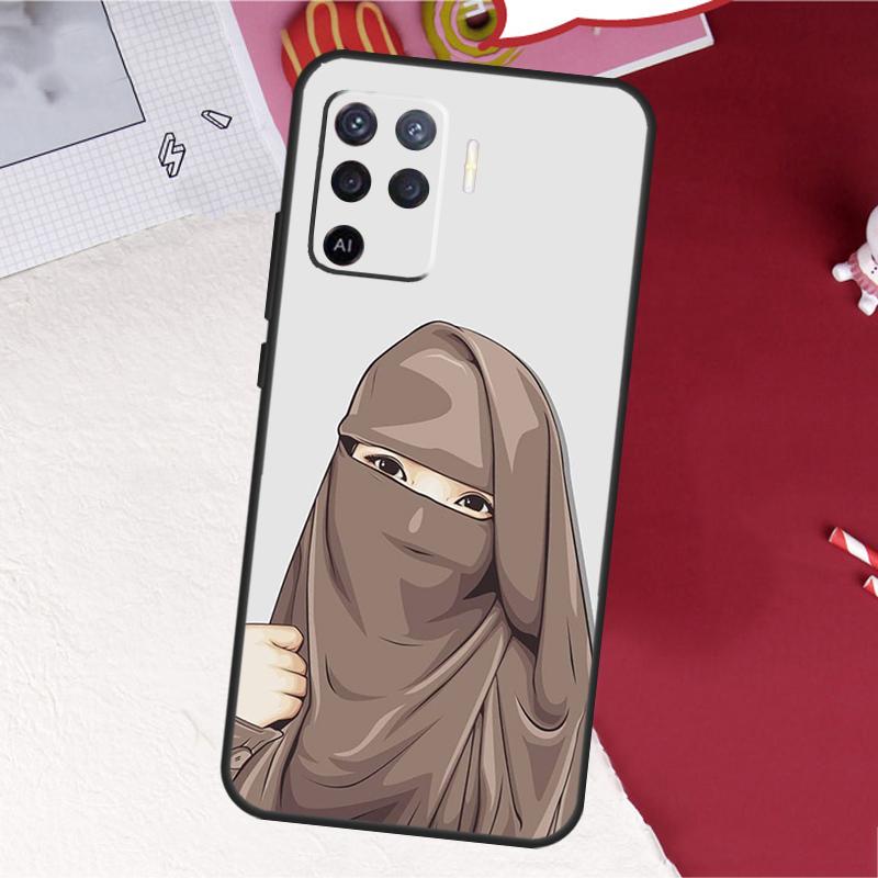 Hijab Face Muslim Islamic Case For Oppo A18 A98 A38 A58 A78 A60 A80 A40 A96 A76 A16 A94 A74 A54 A15 A17 A57 A77 A5 Pro
