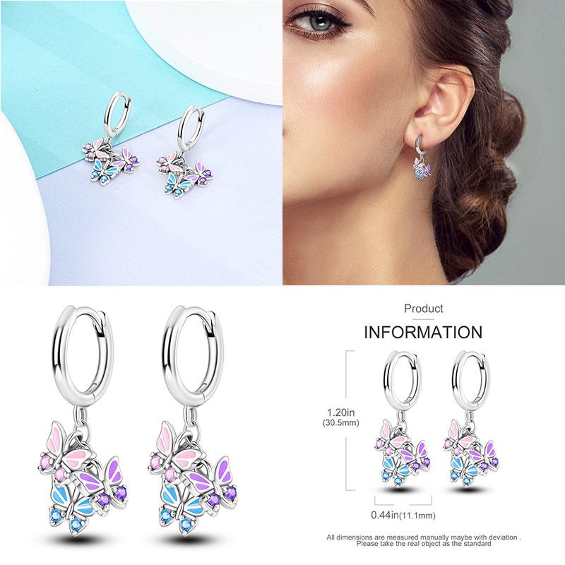New Earrings 100% Genuine 925 Silver Women Hoop Earring Women's Wedding Engagement Girlfriend Wife Birthday Gift