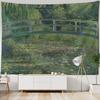 Retro oil painting, water lily print, tapestry, flower and plant wall hanging, home decoration, abstract aesthetic tapestry