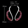 WUIHA 925 Sterling Silver Pear Cut Lab Sapphire Ruby High Carbon Diamonds Wedding Engagement Drop Dangle Earrings Fine Jewelry