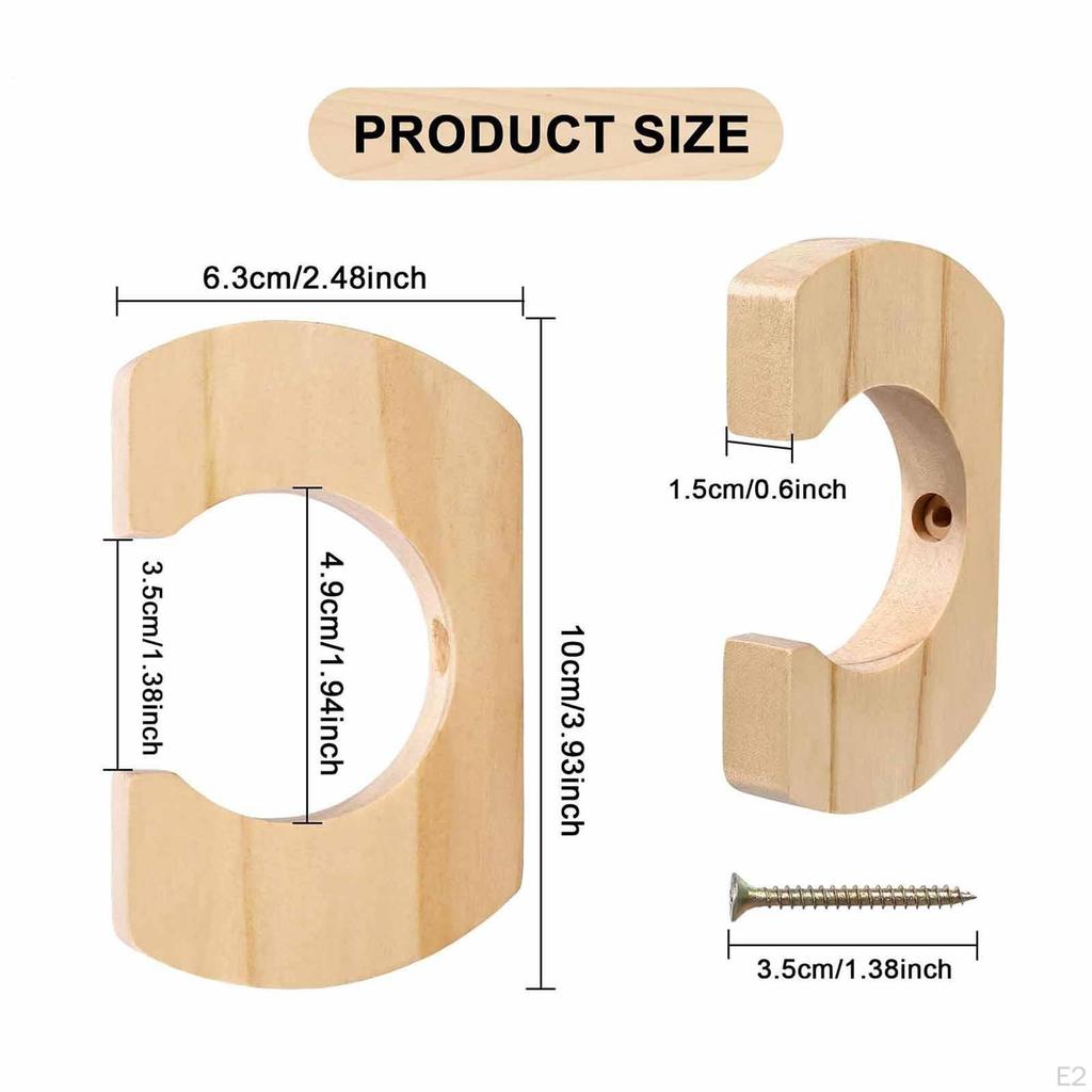 4x Kayak Kürek Tutucu Askı Ahşap Ağır Hizmet Duvar Dekorasyonu SUP Depolama Rafı